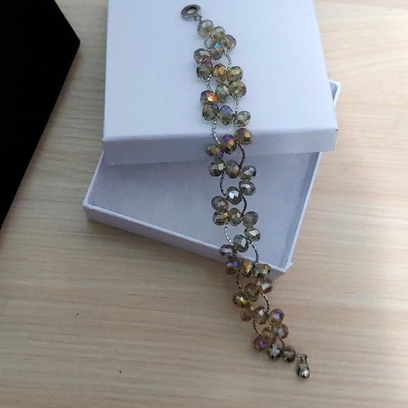 Vintage Teng Yue Borealis Crystal Glass Bracelet Signed - Picture 3 of 5